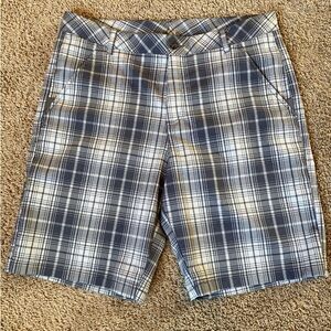 Fila Golf Shorts Mens Size 36 Blue Plaid Pockets